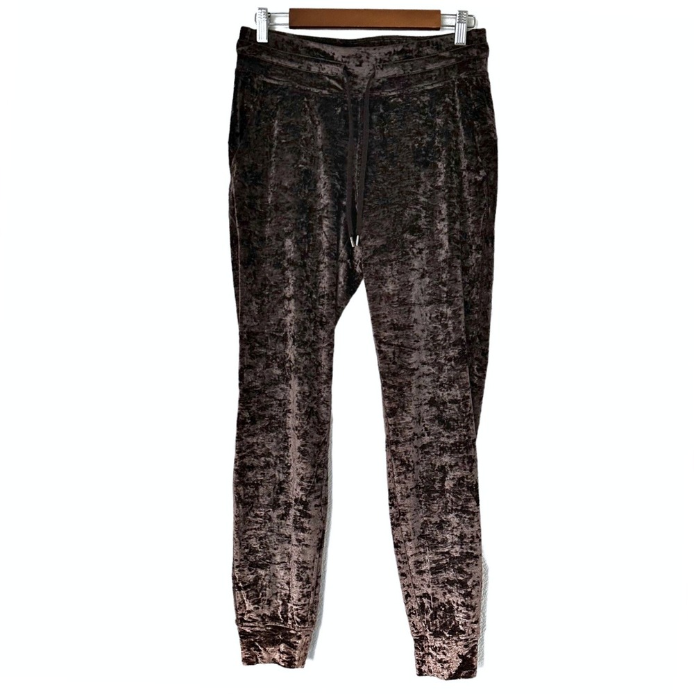 Lululemon Align Velvet Crushed Jogger Pants Brown Size 8 Drawstring Pockets
